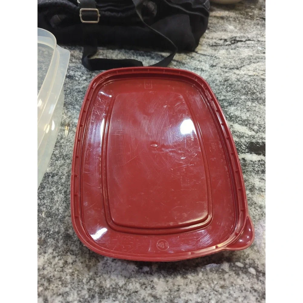 Rubbermaid 1.1 Gal Casserole Easy Find Lid Food Storage Container Large